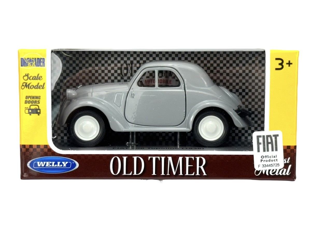 WELLY OLD TIMER 1936 FIAT 500 TOPOLINO GREY 1:34 1/34 DIE CAST