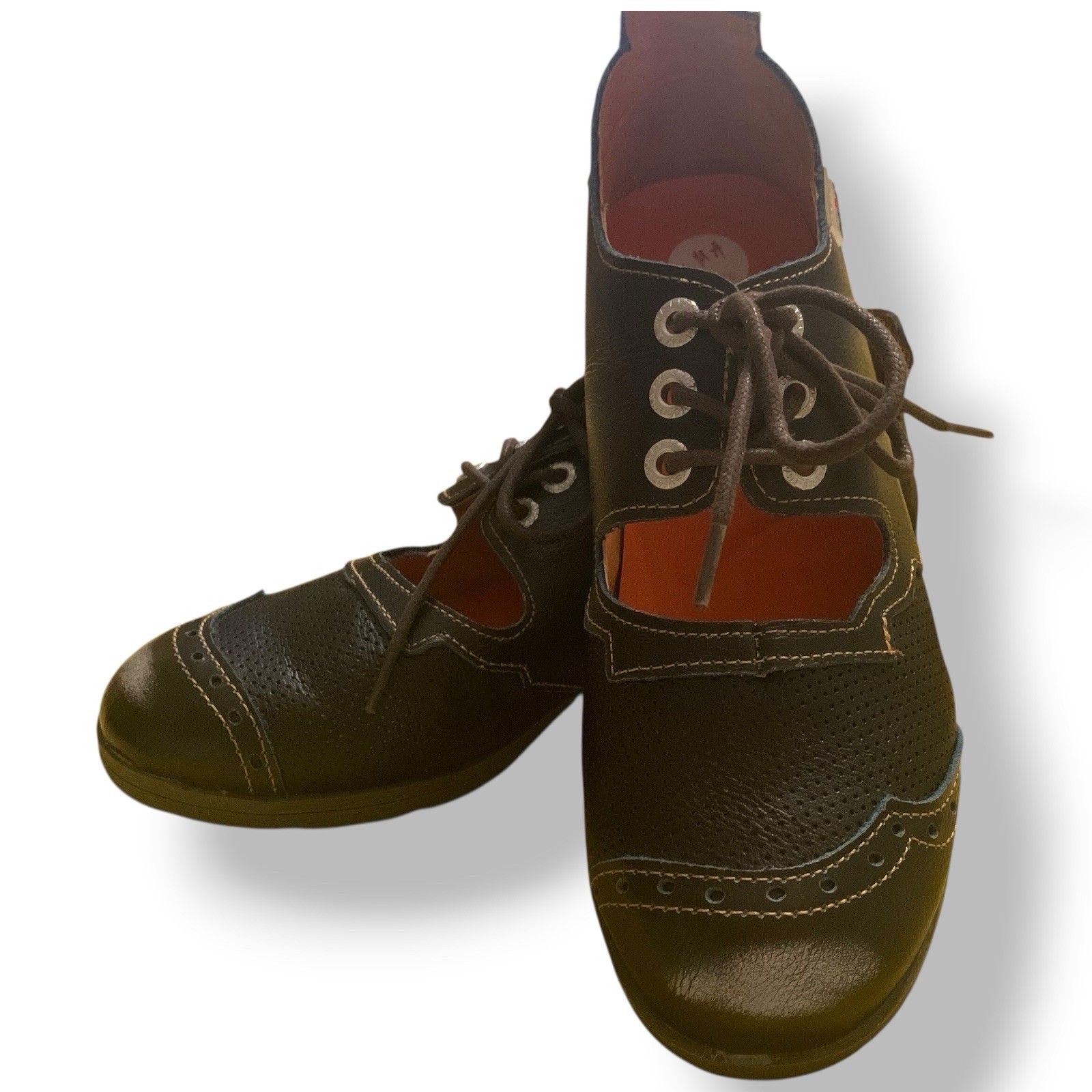 TMA EYES & MAiA Black Hand Stitched Leather Mary Janes Comfort Sz 8 US 39 EU