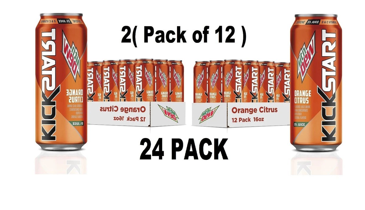 Mountain Dew Kickstart, Orange Citrus, 92mg Caffeine, Vitamins B