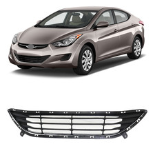 For 2011-13 Hyundai Elantra Textured Black Front Bumper Lower Grille Chrome Trim