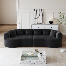 Curved Sectional Sofa, 106.3-inch Oversized Modern Bone-Free Cloud Sofa w/6 Pi