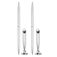 2 Stifte & Stifthalter, MetallstäNder FüR Schreibtisch, Silber