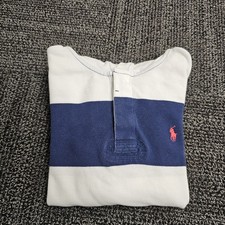 VTG 1990's Polo Ralph Lauren Striped Boating Pullover Hoodie Boys Size M 10-12