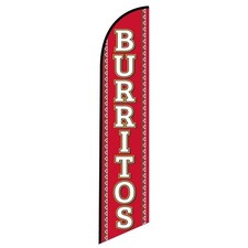 Burritos Mexican Restaurant Advertising Feather Banner Swooper Flag -...