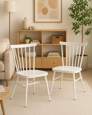 Aluminium Metal Chairs Set of 2 Windsor Dining Indoor Outdoor Garden 