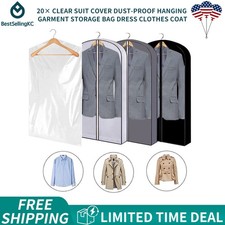 10Pcs Dustproof Clear Hanging Garment Bags Suit Dress Coat Storage Cover