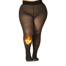 Thick Fleece Lined Winter Thermal Leggings-Sheer Skintone Look-Women-S/Medium