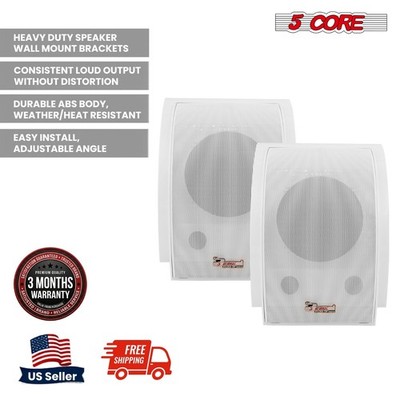 5Core Wall Mount Speakers 2Way Passive 500W Outdoor Wired Satellite Audio System