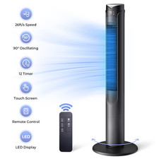 41" Tower Fan with Remote, 90 Oscillating Fans with 3 Speeds 3 Modes 26 ft/s