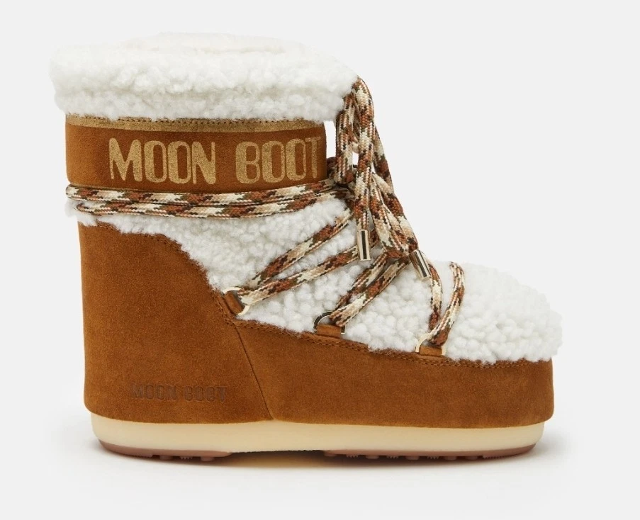 Chloe — Chloe X Moon Boot Winter Shearling Luminous Ochre EU Size W35 US Size 4.5/ 5