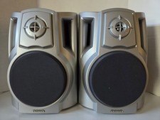 Aiwa SX-NA332 Pair of Bookshelf Stereo Speakers Silver TESTED and WORKING