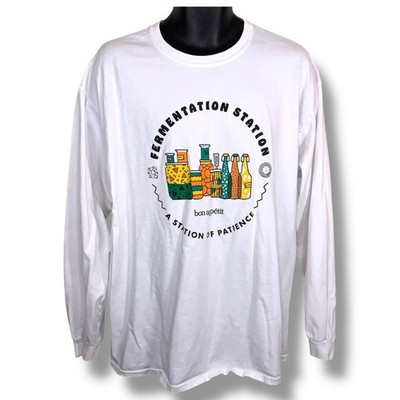 XL Bon Apetit Men s Brewing Long Sleeve White Shirt Tee Beer Home Brewing