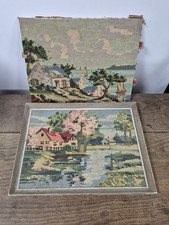 Lot De 2 Ancien Tableau En Canevas