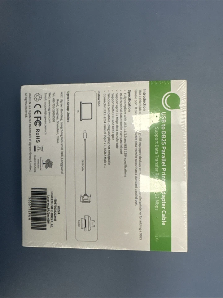 UGREEN USB to DB25 Parallel Printer Cable Adapter Connector - Image 2 of 2