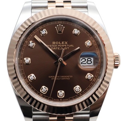 2025 New Rolex 126331 Datejust 41 Chocolate Diamond Dial Jubilee Fluted Watch