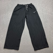 Nike Track Pants Kids X Large Black Swoosh Y2K Baggy Fleece Joggers Youth 