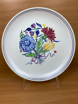 Poole Keramik 26 cm Blumen Teller - Brandneu Dekorateur - Top Zustand