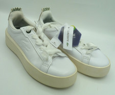 Image of Lacoste Womens Carnaby Leather Suede Sneakers Runners Trainers UK 3 New Bnwt