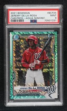 2021 Bowman Chrome Prospects Aqua Shimmer Refractor Jeremy De La Rosa PSA 9 r0j