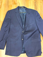AWEARNESS Kenneth Cole Men’s Slim Herringbone Wool Blend Suit Jacket 44R Blue