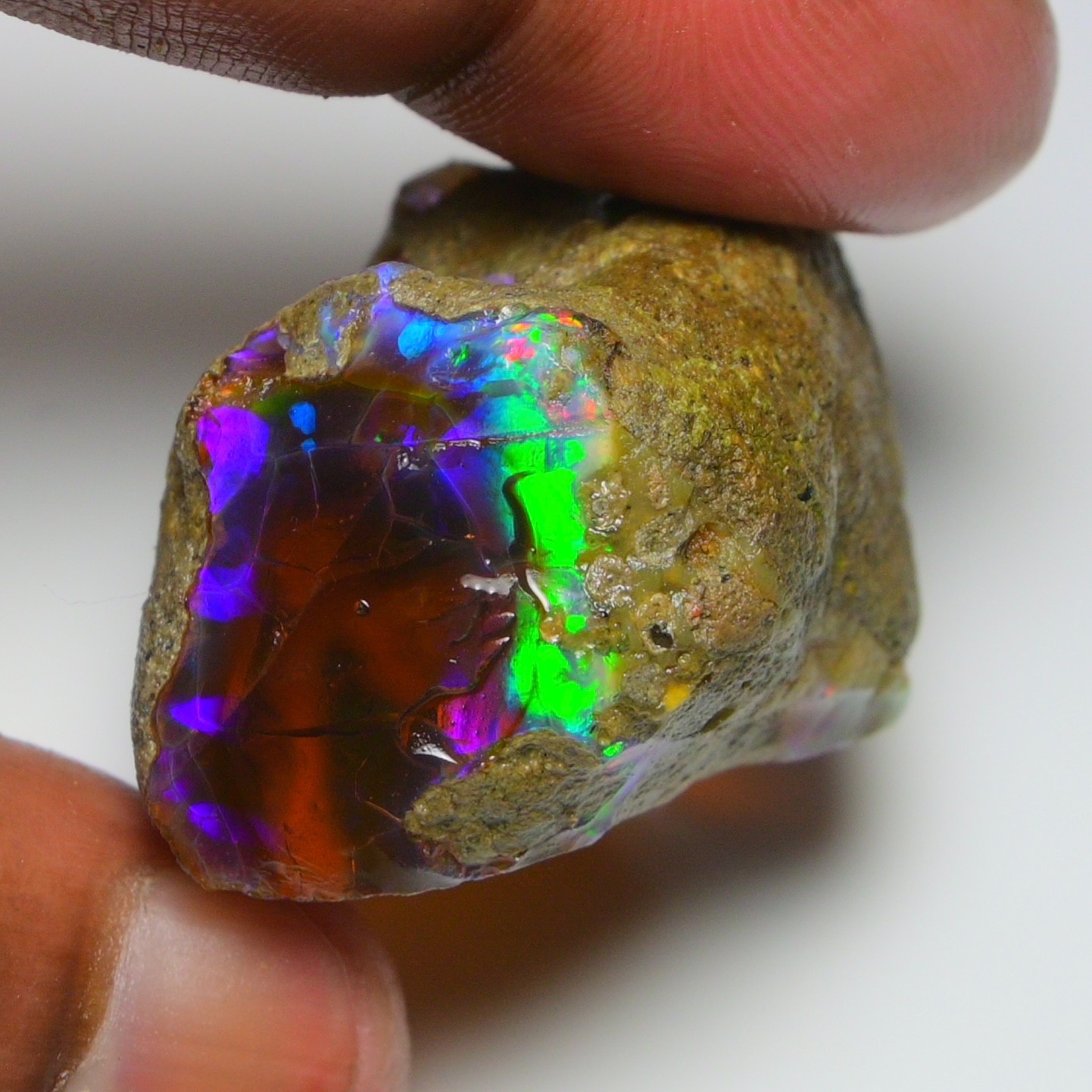 HUGE 134.15 Cts Natural Ethiopian Opal Rough - Multi Fire Welo Opal Raw Crystal