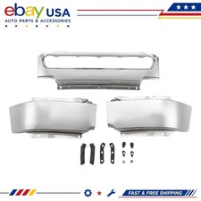 Chrome Bumper Chrome Steel Heavy Duty Replacement w/o Fog No Fog Light Hole