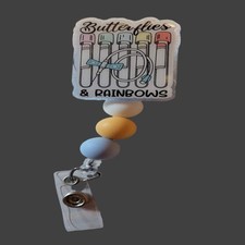 Badge Reel Butterflies  Rainbows
