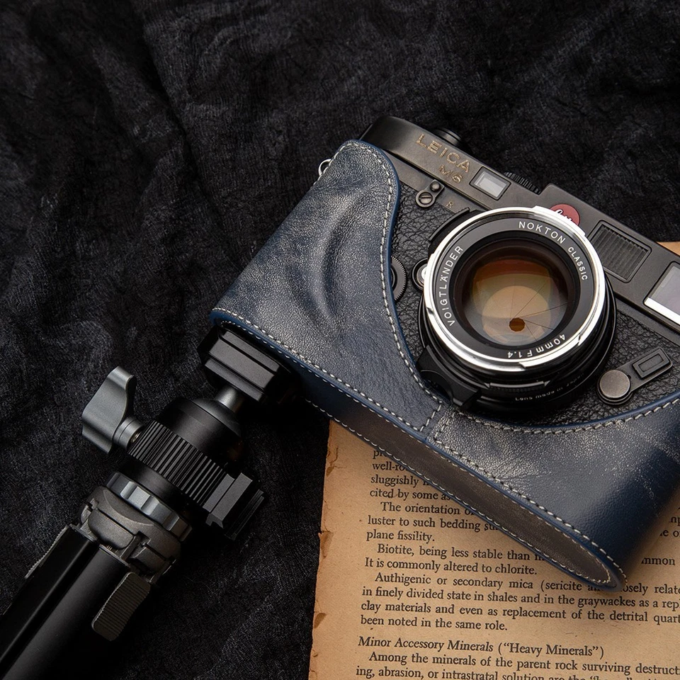 For Leica M6/MP/M4/M3/M2/M1 Denim Blue Real Leather Half Camera Case Bag Cover - Image 4 of 4
