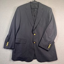 Loro Piana Brooks Brothers Blazer Mens 46L Navy Wool Super 120s Gold Buttons