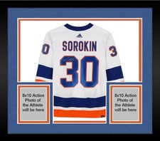 Framed Ilya Sorokin New York Islanders Autographed White Adidas Authentic Jersey