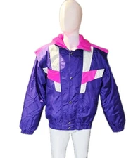 vintage 1980s ski jacket mens FERA Size MLT/42L Hot Pink Purple NICE!