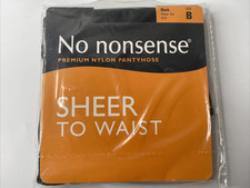 No Nonsense Sheer To Waist Size B 024 Black Premium Pantyhose Sheer Toe