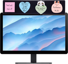 Black Monitor Memo Board Top Mount,18" Monitor Sticky Note Holder,Sticky Boar...