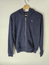 NWT Abercrombie Kids Hoodie Youth 13 14 Blue Full Zip Logo Casual Lightweight
