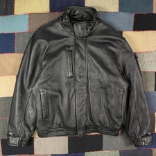 Vintage 90s Wilsons Leather Moto Bomber Black Street Core Jacket L