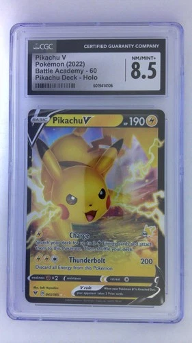 Pikachu PROMO 043/185 Battle Academy Pikachu Deck Graded CGC 8.5*Slight crack*