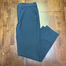 CRZ YOGA Mens Golf Pants Size 33 Black Flat Front Zipper Pocket Performance