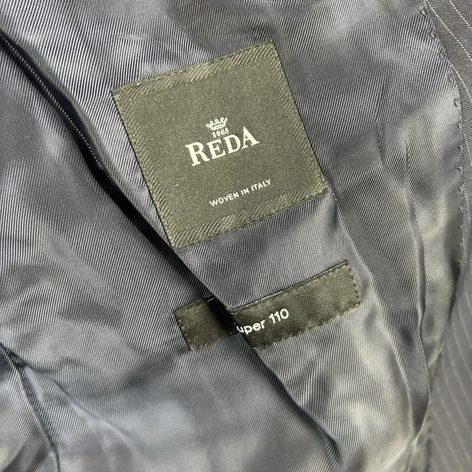 Hugo Boss Mens 40R Navy Soft Pinstriped 110 Wool Blazer Sport Coat Suit Jacket - Image 3 of 4