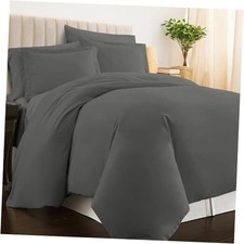 Pure 100 Cotton Queen Duvet Cover Set, Duvet Cover Set - Queen 23 Dark Grey