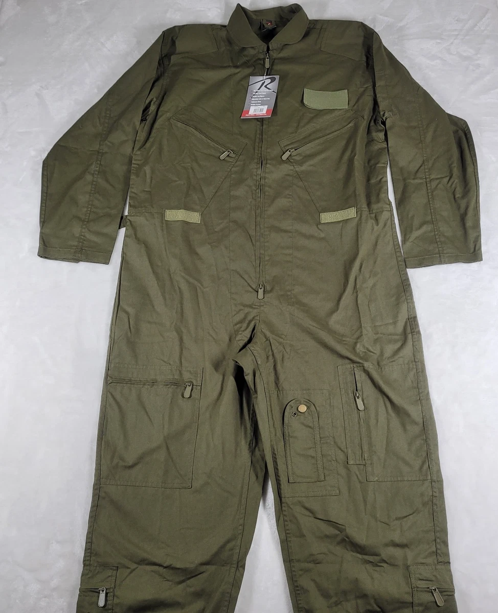 Olive Green Military Pilot Flight Jumpsuit – Zip-Up Boiler Coverall | US Army Style | Unissued Condition 1 thumbnail image