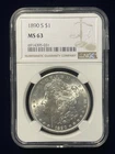 1890-S Morgan Dollar CERTIFIED NGC MS 63 Silver Dollar 🔥🔥 #A12