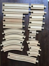 20 pcs wooden train tracks by Toys are us, gently used, different shapes