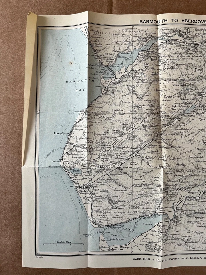 Mapa vintage de Barmouth a Aberdovey Gales 1933 Foto 2 de 4