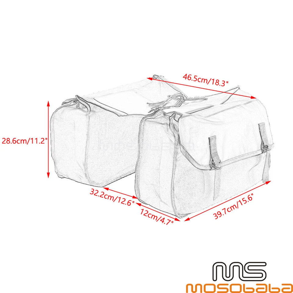 Rear Saddlebag Large Capacity Canvas Tool Bags For Suzuki Honda Kawasaki Vulcan - Image 2 of 4