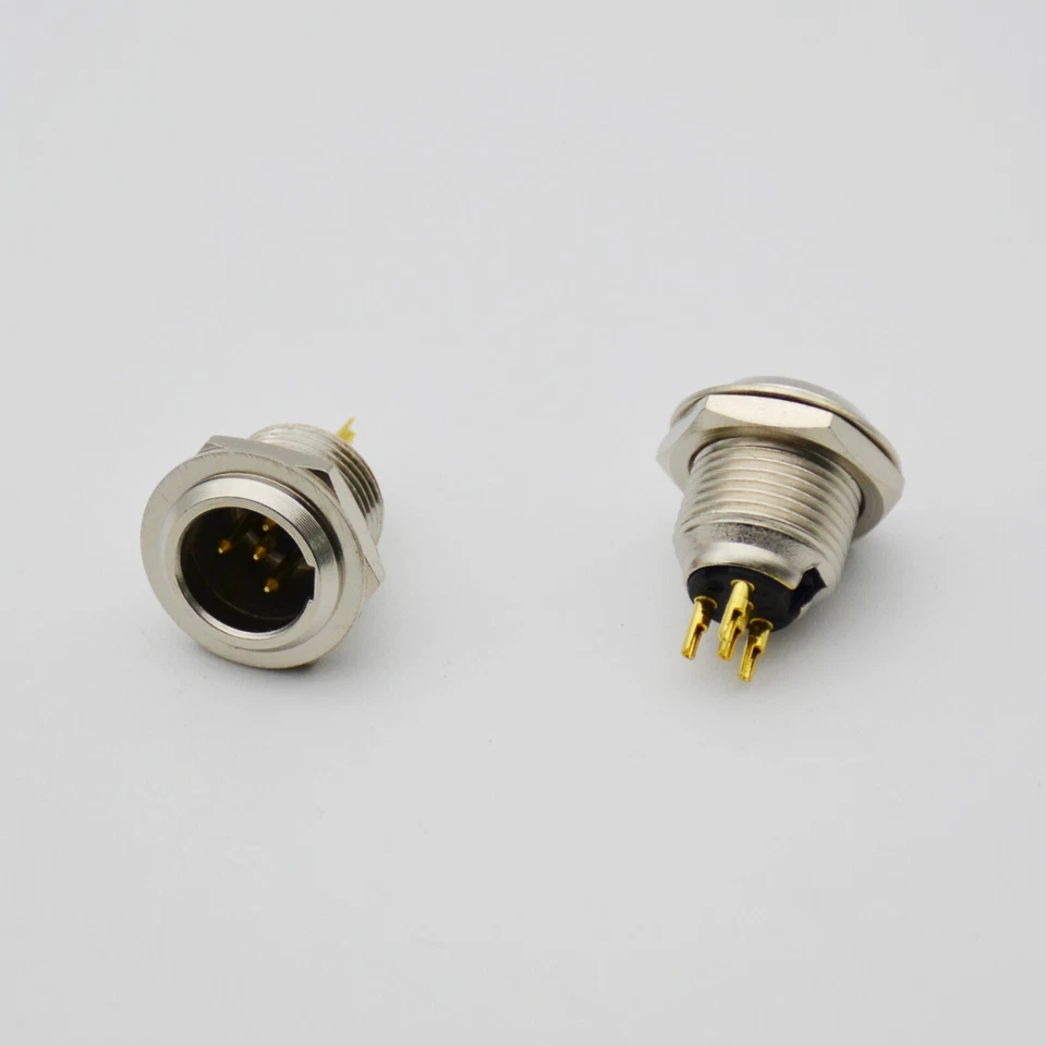 mini xlr macho conector enchufe 3 4 5 pines enchufe 5 lote plata para cable micrófono Foto 3 de 4