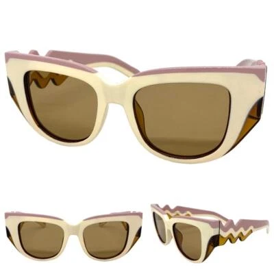 Lunettes De Soleil Vintage Rétro Style Œil De Chat Exagéré Grand Cadre Funky C4 - Photo 1/4