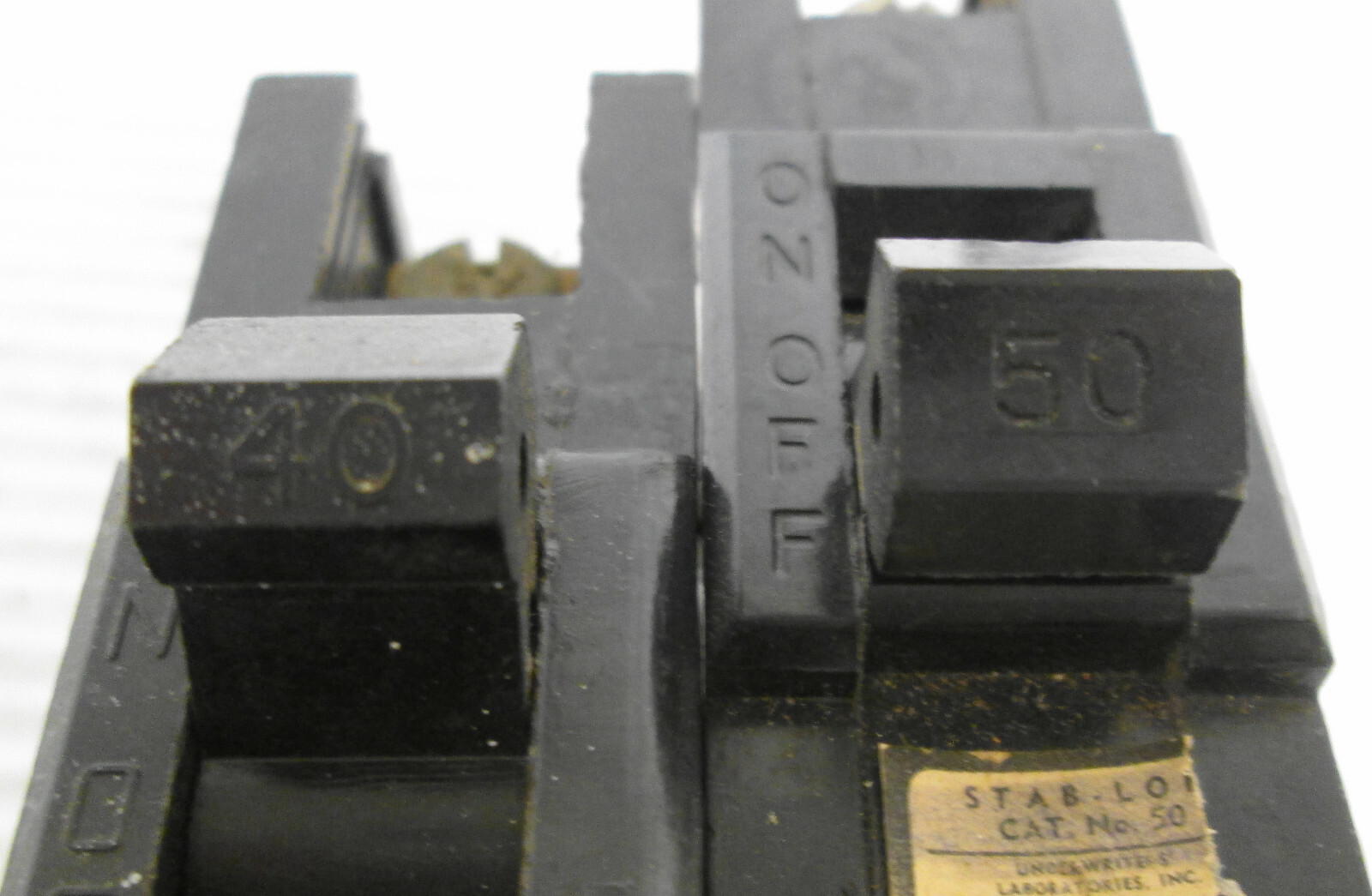 Mixed lot of (2) Federal Pacific Type NA 1P Circuit Breakers (1) 40A (1) 50A