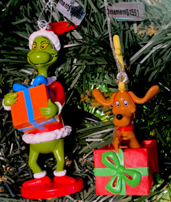 2ct 2024 (Santa Grinch & Reindeer Max) How The Grinch Stole Christmas Ornaments