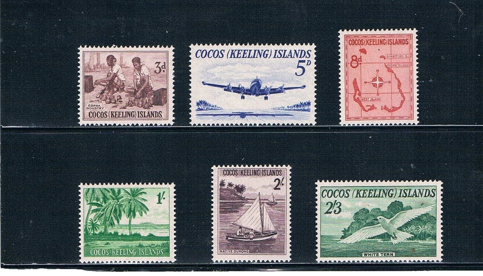 Estampillas de pre-decimal Cocos Islander