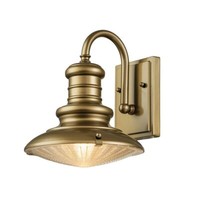 AußEnleuchte Wandlampe Wandleuchte Gartenlampe Alu Glas Messing D 22,9 Cm